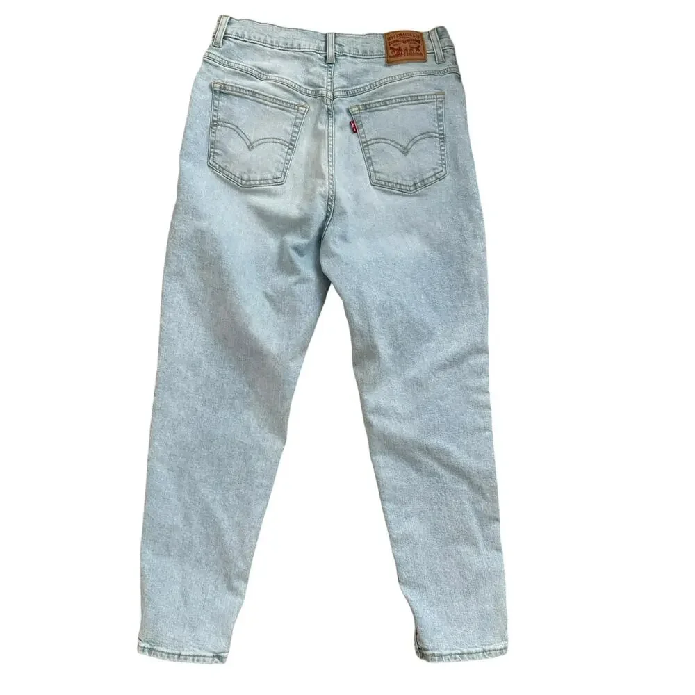 Levi's Jewel Studded High Waisted Mom Jeans Light Wash Denim Size 30 - Picture 5 of 9